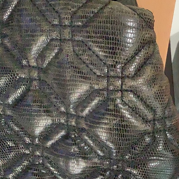 KATE SPADE Gun Metal Black Quilted Leather Chain Strap Hand Bag - Picture 14 of 16